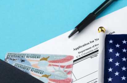 top-view-green-card-passport